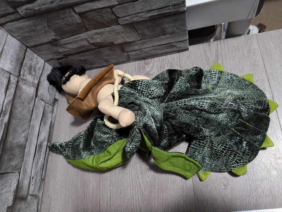 TOP PAW Plush Caveman Riding Dinosaur Dog Costume Size S/M Halloween Toy Pet Cat - Image 3 of 4