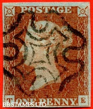 SG. 8L. B1 (1). BS15c. " TE ". 1d Red Brown. Plate 26. A very fine used e B66920