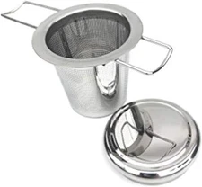 Stainless Steel Loose Leaf Tea Infuser with Lid and Basket for Herbal Tea