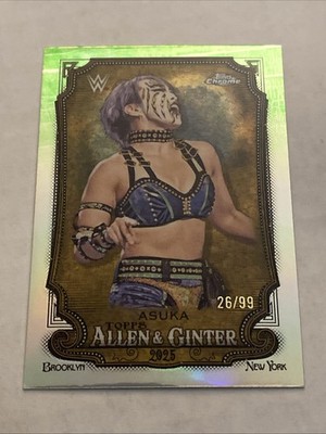 2025 Topps Chrome WWE Asuka Allen & Ginter Green Refractor #26/99
