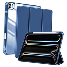  for iPad Pro 13 Inch Case M5 2025/ M4 2024 with Pencil Holder, Slim Stand Navy