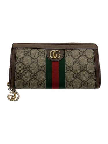 Portefeuille long GUCCI zippé autour d'Ophidia Web GG cuir suprême motif complet occasion