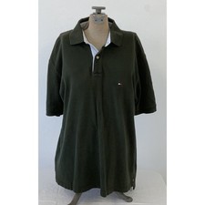 VTG Tommy Hilfiger Men's Polo Shirt Green Sz XL Y2K