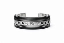 Bracelet Touareg Argent 925 Poinçonné Ébène 75g - Manchette Ethnique - Sterling