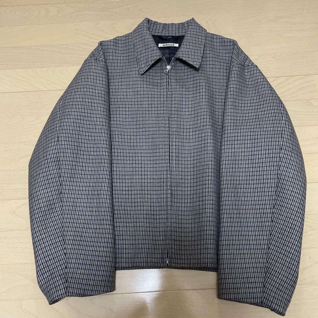 AURALEE DOUBLE FACE CHECK ZIP JACKET BLOUSON Men'… - image 1