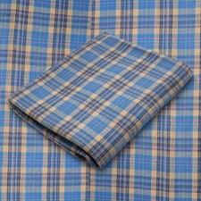 Blue and Tan Tartan Plaid Flannel Fabric - 60...