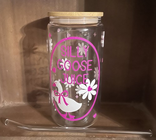 16 Oz Glass Tumbler “Silly Goose Juice” - Picture 2 of 3