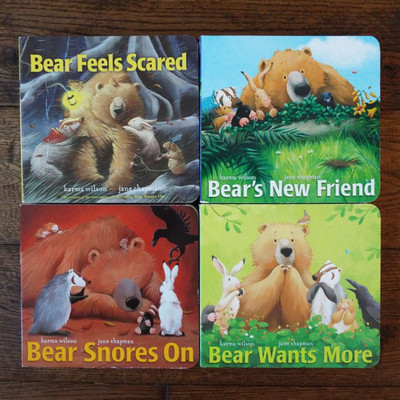 Lot 4 BEAR SNORES ON Board Books by Karma Wilson Jane Chapman