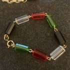 Vintage Sarah Coventry Set Necklace & Bracelet, Lucite blackgreen/red /Clear 18” — photo 2
