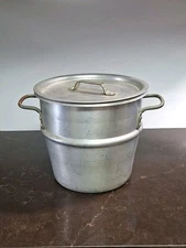 Dura Ware #131 Double Pot Insert  With Lid Aluminum Stock Pot