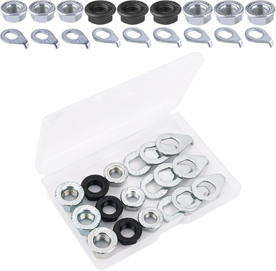 #ad Bike Wheel Axle Nut and Bicycle Hub Safety Washer Kit Flanged Nuts Parts $9.15
