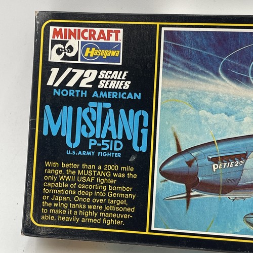 Vintage Hasegawa Minicraft Mustang P-51D Fighter Modellbausatz im Maßstab 1:72 Neu - Bild 2 von 5