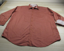 Paul Fredrick Shirt Mens 19 37 3XL Light Brown Button Down Dress Non Iron TwoPly