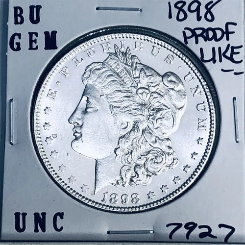 1898 BU GEM MORGAN SILVER DOLLAR UNC MS+++ U.S. MINT RARE COIN 7927