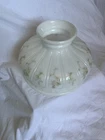 Bradley & Hubbard 1800s Milkglass Oil Lamp Shade Painted Floral Hurricane Glass