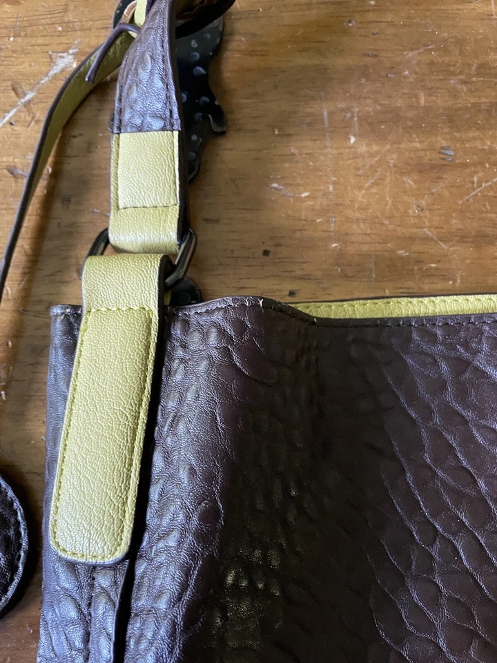 Sydney Love Reversible Vegan Leather Shoulder Tote Bag Brown Yellow - Image 3 of 4