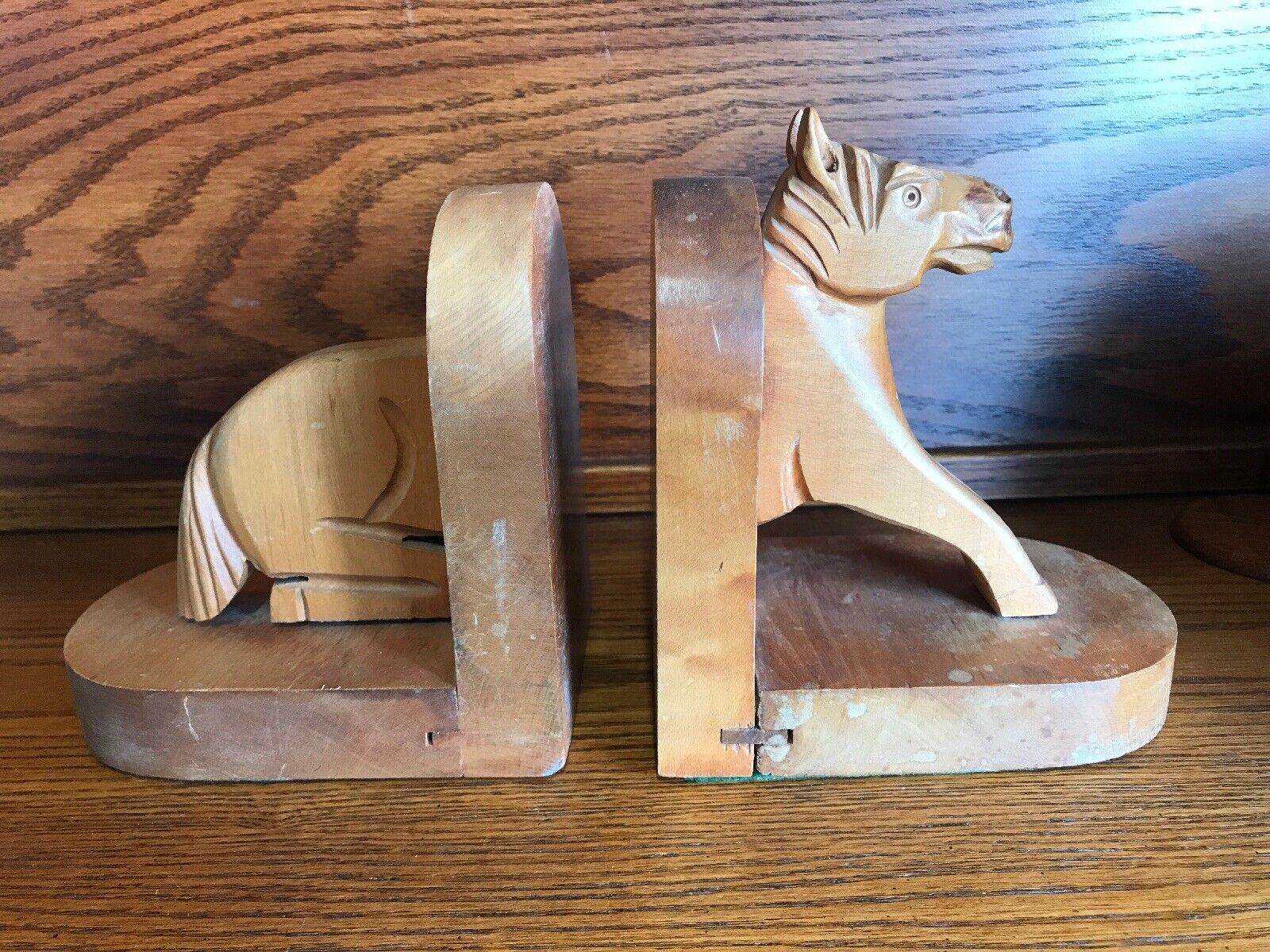 Vintage Max 84% OFF NEW before selling Hand Made Wooden Front Rear Horse Bookends