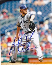 ANDREW CASHNER   SAN DIEGO PADRES    ACTION SIGNED 8x10