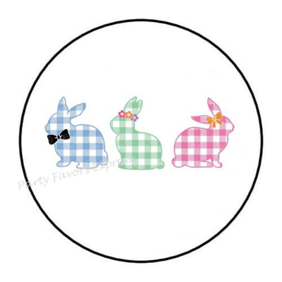10cm Auto-Aufkleber Sticker Decal Laptop Farbe Cute Gingham Easter Bunnies R1453