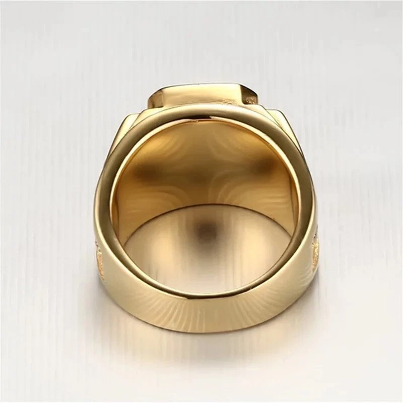 Alianza Acero Inoxidable Chapado En Oro 14k Cuadrado Regalos Para Hombre Joyeria Foto 3 de 4