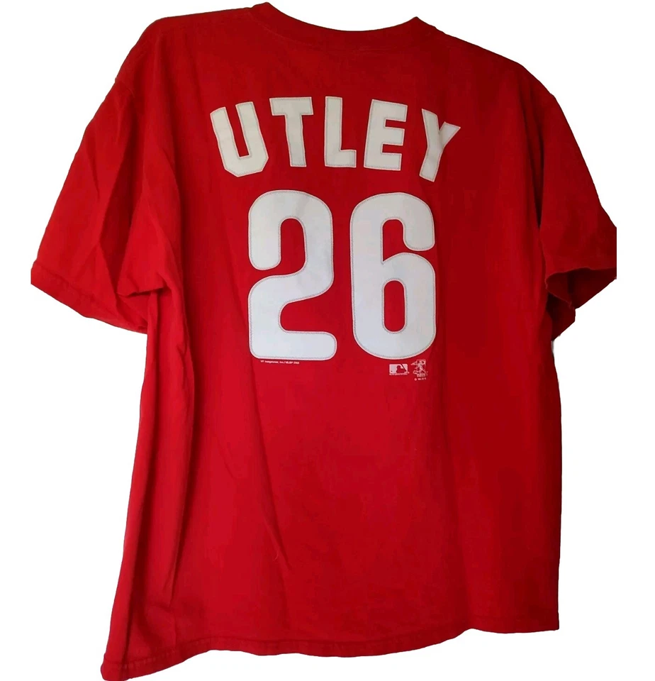 Philadelphia Phillies #26 Utley Camiseta Roja Unisex Talla 2XL MLB Mangas Cortas Foto 4 de 4