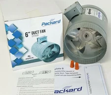 Packard DF9006 6" Inch Duct Fan Inline Blower Booster Exhaust Cooling Vent