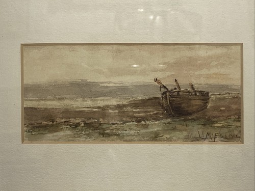 🔥 VTG. Watercolour Impressionist Nautical Seascape Shore Signed L.McFarlane - Picture 2 of 10