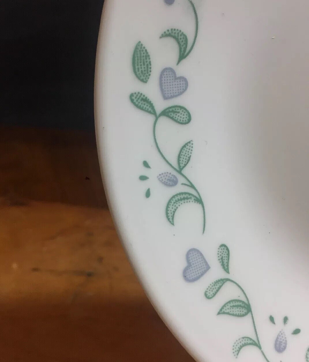 Corelle Country Cottage Bread & Butter Plate 6 3/4" Blue Hearts And