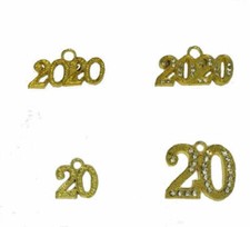 2020 20 Gold Rhinestone Bling Drop Date Year Charm for Graduation Tassel Lot