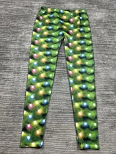 Capelli New York Leggings Womens Medium Multicolor Christmas Tree Lights Pattern