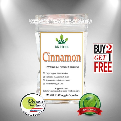 Cinnamon Organic Weight Loss Pill Nutrition Sugar Metabolism 250 mg 100