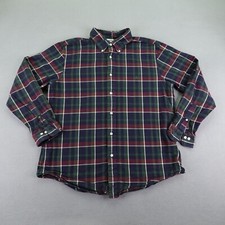 Brooks Brothers Shirt Mens XL Blue Red Plaid Regent Green Logo Button Up Casual