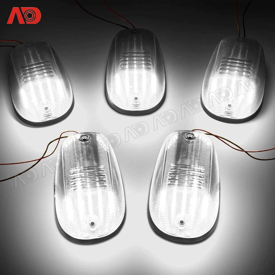 5 luces LED blancas para techo de cabina Dodge Ram 1500 2500 3500 2003-2018 camioneta Foto 2 de 4