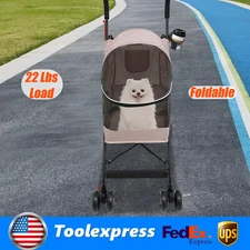 Foldable Lightweight Durable Pet Stroller For Small To Medium Pets Dogs And Cats