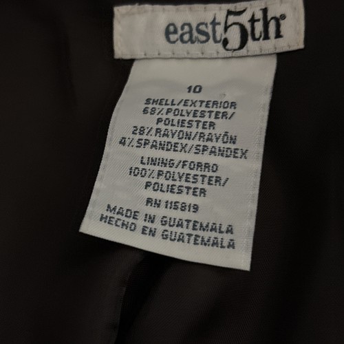 East 5th Women's Suits 10 Brown 2 Button Front Lined 2 Faux Pocket Long Sleeve - Picture 8 of 12