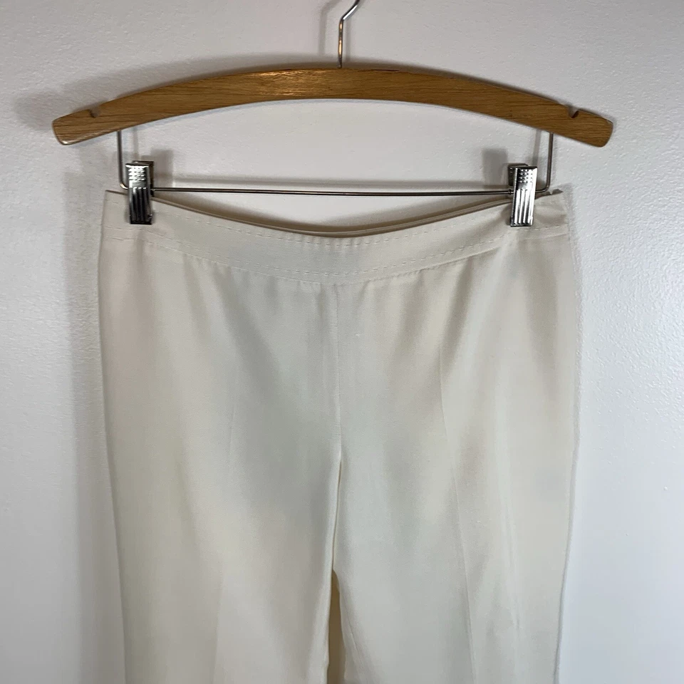 Pantalones Pantalones J McLaughlin Marfil Pierna Recta Forrados Seda Cruda Cintura Alta Talla 2 Foto 2 de 4