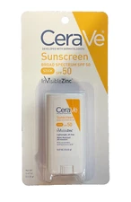 CeraVe SPF 50 Sunscreen Stick InvisibleZinc w/ Hyaluronic Acid oz Exp 10/2026