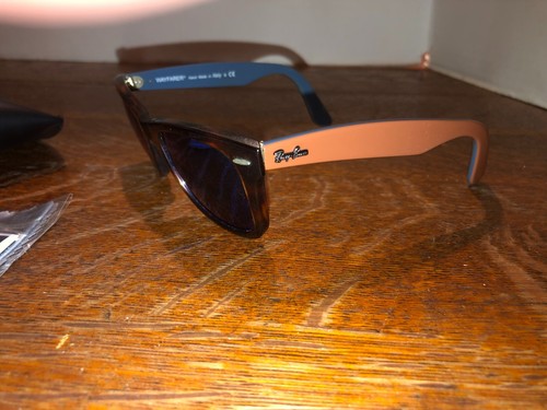 Wayfarer Ray Ban RB2140 1176/17 3N Sunglasses Italy Blue Lens With Case - Picture 3 of 7
