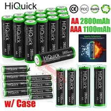 HiQuick Lot AA AAA NI-MH 1.2V Rechargeable Batteries 2800mAh 1100mAh 800mAh