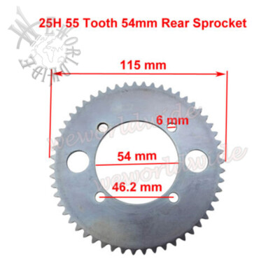 55 T 54mm Rear Sprocket For Razor E300 Electric Scooter Compatible #25 25H Chain