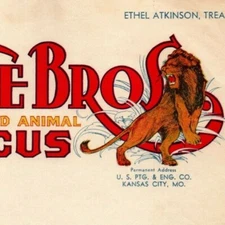 Scarce c1938 Howe Bros. Circus Letterhead Kansas City - Tom Atkinson