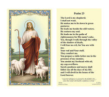 (2 copies) Psalm 23 The Lord is My Shepherd Holy Prayer Card Catholic Christian