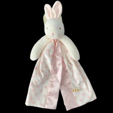 Bunnies By the Bay Carrots PINK POLKA DOT BUNNY Lovey Security Blanket New