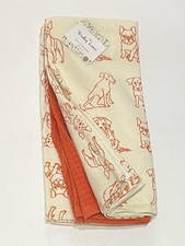 Truly Lou Kitchen Towels Set of 3 2 Dog Print 1 Solid Orange Fall Thanksgiving