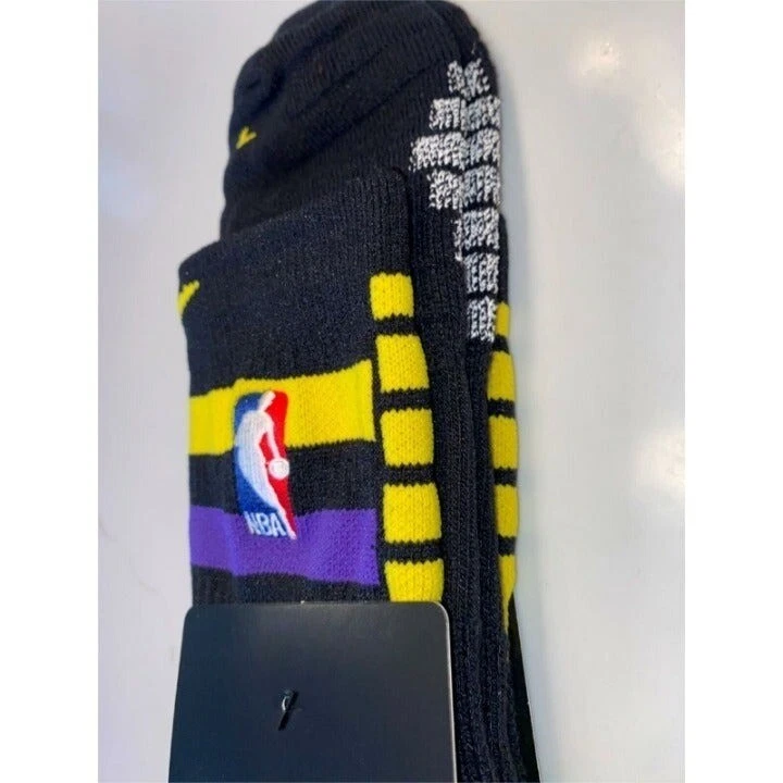 Nike Kobe Negro Edición Mamba Elite NBA LA Lakers Auténticos Cuarto Calcetines Foto 4 de 4