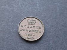 1839 Quarter Farthing Great Britain Victoria Nice Collectable Condition