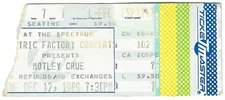 Mötley Crüe / Warrant December 12, 1989 Philadelphia Spectrum Ticket Stub