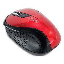 iHome IH-M2010R Ergonomic Wireless Desktop Mouse Easy Sync Red