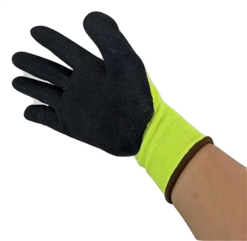 Lote Guantes de Trabajo de Jardín Safeguard Visibles Tejidos Verdes Látex Recubiertos de Palma Nylon Foto 3 de 3