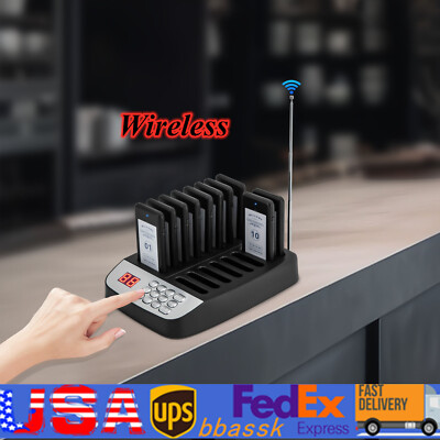 Restaurant Paging System Guest Queuing 10 Pager Queuing Wireless Calling System